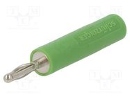 Connector: 2mm banana; adapter; 10A; 70VDC; green; nickel plated SCHÜTZINGER