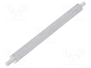 Screwed spacer sleeve; 70mm; Ext.thread: M3; hexagonal; aluminium DREMEC