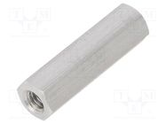 Screwed spacer sleeve; 25mm; Int.thread: M4; hexagonal; aluminium DREMEC