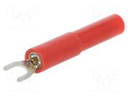 Connector: fork terminals; plug; 60VDC; 36A; red; 4.5mm; 30VAC ELECTRO-PJP