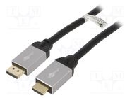 Cable; DisplayPort 1.2,HDMI 2.0; DisplayPort plug,HDMI plug 