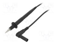 Test lead; 20A; probe tip x2,angular banana plug 4mm x2; black 