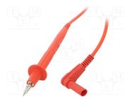 Test lead; 20A; probe tip x2,angular banana plug 4mm x2; red 