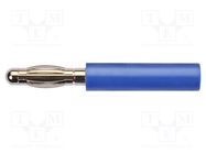 Connector: 4mm banana; adapter; 32A; 33VAC; 70VDC; blue; 42.5mm SCHÜTZINGER