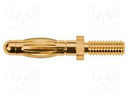 Connector: 4mm banana; plug; 32A; 33VAC; 70VDC; 30mm; gold-plated SCHÜTZINGER