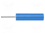 Connector: 4mm banana; socket; 1kV; 20A; 38mm; blue; nickel plated SCHÜTZINGER