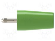 Connector: 4mm banana; adapter; 32A; green; 40.4mm; nickel plated SCHÜTZINGER