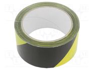 Tape: warning; yellow-black; L: 66m; W: 50mm; self-adhesive MEDID