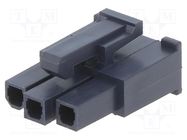 connector MiniFit Jr. 3Ckt Recept. Hsg V-2 Black MOLEX