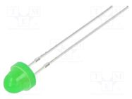 LED; 5mm; green; 750÷1120mcd; 100°; Front: convex; 2.8÷3.6V; bullet OPTOSUPPLY