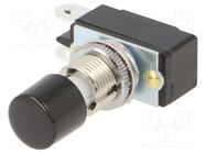 Switch: push-button; Pos: 2; SPST; 3A/125VAC; 1.5A/250VDC; OFF-(ON) NKK SWITCHES