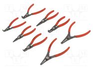 Kit: pliers; for circlip; Ring: internal,external; case; 8pcs. KNIPEX