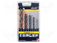 Drill set; plastic case; concrete,metal,wall,steel; 9pcs. ALPEN-MAYKESTAG