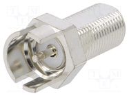 Connector: F; socket; female; card edge; straight; 75Ω; SMT; PTFE AMPHENOL RF