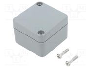 Enclosure: multipurpose; X: 50mm; Y: 52mm; Z: 35mm; ABS; light grey GAINTA