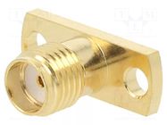 Connector: SMA; socket; female; straight; soldering; PTFE ADAM TECH