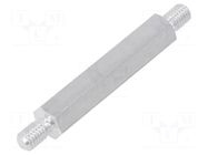 Screwed spacer sleeve; 40mm; Ext.thread: M5; hexagonal; aluminium DREMEC