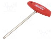 Wrench; hex key,spherical; HEX 6mm; Overall len: 182mm WIHA