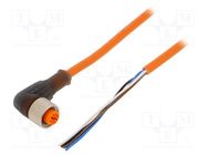 Connection lead; M12; PIN: 4; angled; 2m; plug; 250VAC; 4A; RKWT; IP67 LUMBERG AUTOMATION