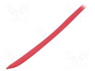 Heat shrink sleeve; thin walled; 3: 1; 3mm; L: 30m; red; -55÷135°C 