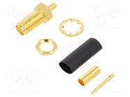 Connector: RP-SMA; socket; male,reverse; straight; 50Ω; PTFE; brass AMPHENOL RF