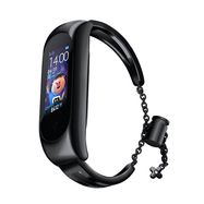Metal bracelet for Xiaomi Mi Band 3 / 4 / 5 / 6 band strap - black, Hurtel