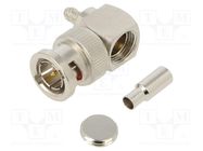 Connector: BNC; plug; male; angled 90°; 75Ω; soldering,crimped AMPHENOL RF