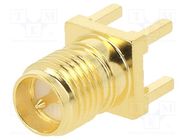 Connector: RP-SMA; plug; male,reverse; straight; 50Ω; THT; PTFE AMPHENOL RF