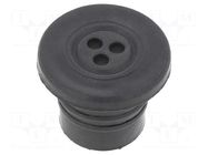 Multigate grommet; Ømount.hole: 14.5mm; black; Holes no: 3; SP HT HI TECH POLYMERS