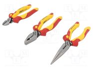 Kit: pliers; cutting,insulated,flat,universal; 1kVAC; 3pcs. WIHA