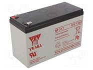 Re-battery: acid-lead; 12V; 7Ah; AGM; maintenance-free; 2.65kg YUASA