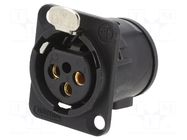 Connector: XLR; socket; female; PIN: 3; straight; with push button NEUTRIK