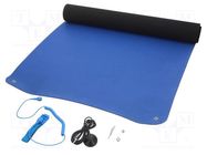 Protective bench kit; ESD; L: 1.2m; W: 0.6m; Thk: 2mm; blue (dark) STATICTEC