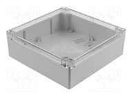 Enclosure: multipurpose; X: 180mm; Y: 180mm; Z: 60mm; 1554; grey; IP68 HAMMOND