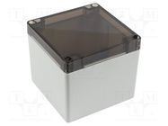 Enclosure: multipurpose; X: 105mm; Y: 105mm; Z: 90mm; 1554; grey; IP68 HAMMOND