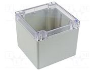 Enclosure: multipurpose; X: 105mm; Y: 105mm; Z: 90mm; 1554; grey; IP68 HAMMOND