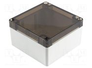 Enclosure: multipurpose; X: 105mm; Y: 105mm; Z: 60mm; 1554; grey; IP68 HAMMOND