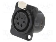 Connector: XLR; socket; female; PIN: 4; straight; with push button NEUTRIK