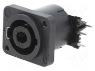 connector SPEAKON PANEL 4POLE H BLACK NEUTRIK