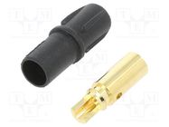 Connector: DC supply; plug; SH3.5; female; PIN: 1; for cable; black AMASS