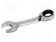 Wrench; combination spanner,with ratchet; 10mm; tool steel 