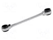 Wrench; box,with ratchet; 16mm,19mm; tool steel BAHCO