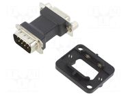 connector D-SUB FEEDTHROUGH 9P BLACK M-F NEUTRIK