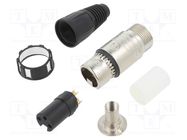 Connector: XLR; plug; female; PIN: 3; straight; for cable; 3.5÷8mm; X NEUTRIK