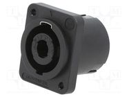 connector SPEAKON PANEL 4POLE BLACK NEUTRIK