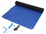 Mat: table set; ESD; L: 0.9m; W: 0.6m; Thk: 2mm; blue (dark) STATICTEC