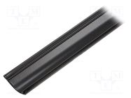 Cover; black; 1m; aluminium; anodized; for profiles,WAY10 