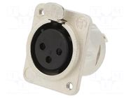 Connector: XLR; socket; female; PIN: 3; straight; soldering; 2.5mm2 NEUTRIK