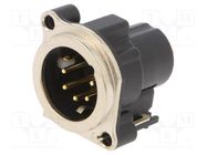 Connector: XLR; socket; male; PIN: 5; angled 90°; THT; silver; 3A NEUTRIK