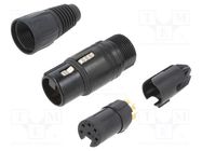 Connector: XLR; plug; female; PIN: 6; straight; for cable; 3.5÷8mm; X 